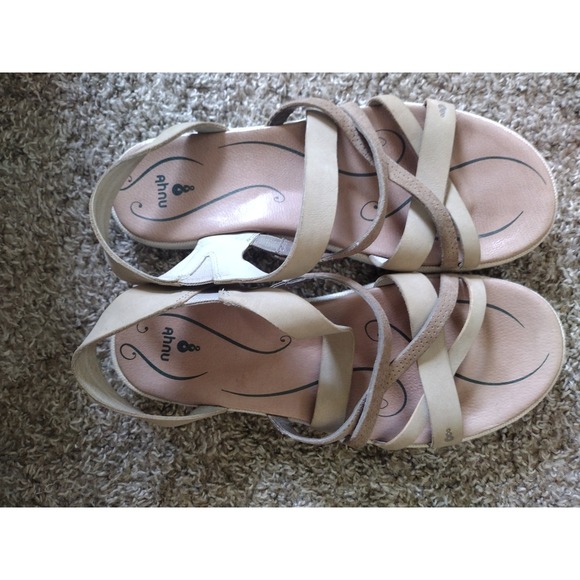 Ahnu Women's Sandals in Cream and Brown - Picture 2 of 5